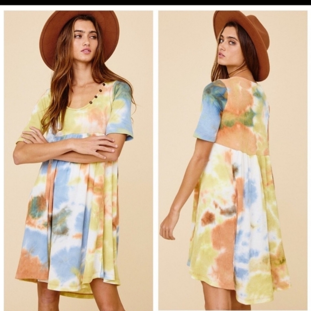 HOST🔥🔥🔥PIC BOUTIQUE 💕Ces Femme tye dye tunic dress - Picture 2 of 2